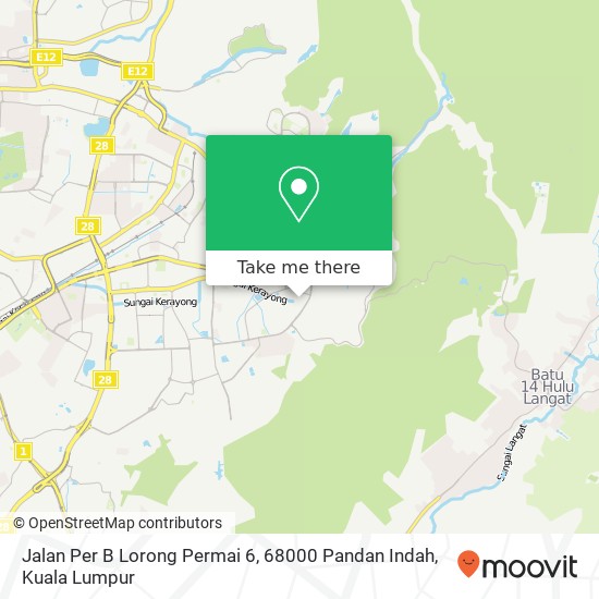 Peta Jalan Per B Lorong Permai 6, 68000 Pandan Indah