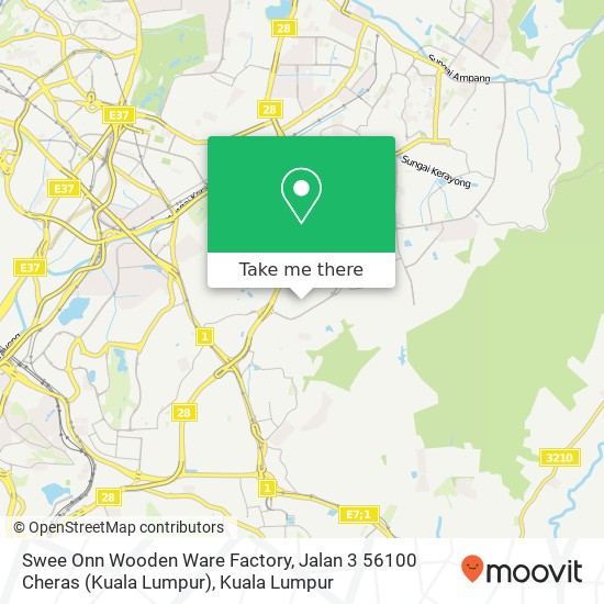 Swee Onn Wooden Ware Factory, Jalan 3 56100 Cheras (Kuala Lumpur) map