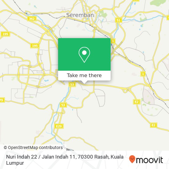 Peta Nuri Indah 22 / Jalan Indah 11, 70300 Rasah