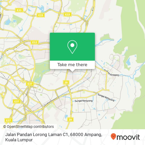 Peta Jalan Pandan Lorong Laman C1, 68000 Ampang