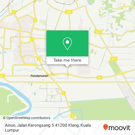 Peta Ainuo, Jalan Kerongsang 5 41200 Klang