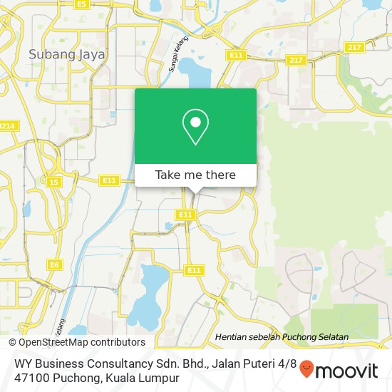 Peta WY Business Consultancy Sdn. Bhd., Jalan Puteri 4 / 8 47100 Puchong