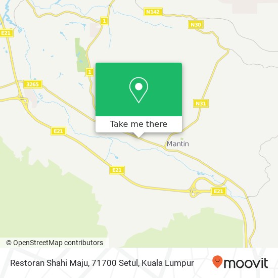 Peta Restoran Shahi Maju, 71700 Setul