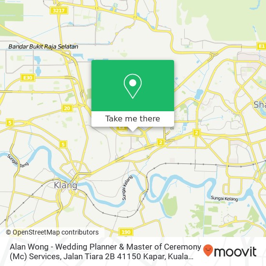 Alan Wong - Wedding Planner & Master of Ceremony (Mc) Services, Jalan Tiara 2B 41150 Kapar map