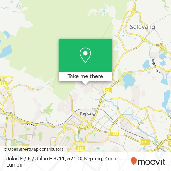 Jalan E / 5 / Jalan E 3 / 11, 52100 Kepong map