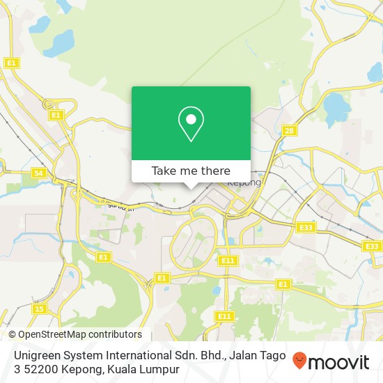 Peta Unigreen System International Sdn. Bhd., Jalan Tago 3 52200 Kepong