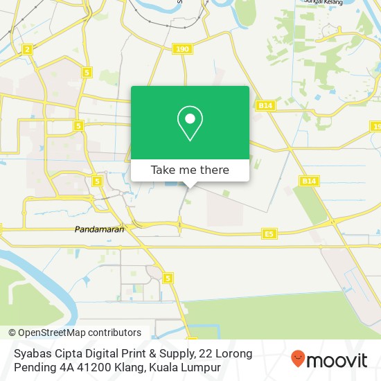 Peta Syabas Cipta Digital Print & Supply, 22 Lorong Pending 4A 41200 Klang