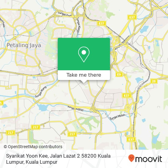 Peta Syarikat Yoon Kee, Jalan Lazat 2 58200 Kuala Lumpur