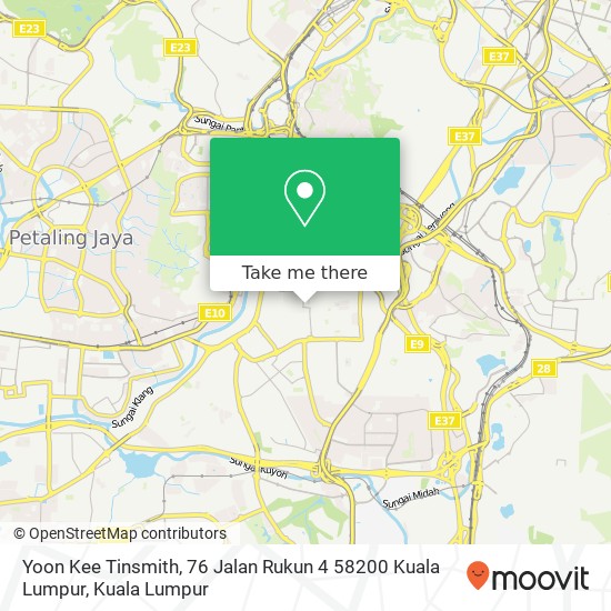 Peta Yoon Kee Tinsmith, 76 Jalan Rukun 4 58200 Kuala Lumpur