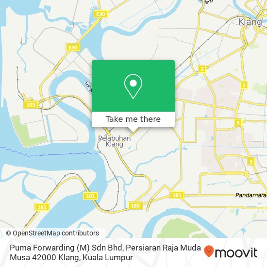 Peta Puma Forwarding (M) Sdn Bhd, Persiaran Raja Muda Musa 42000 Klang