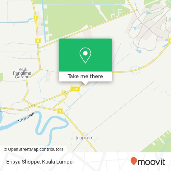 Peta Erisya Shoppe, Jalan Bunga Raya Telok Panglima Garang