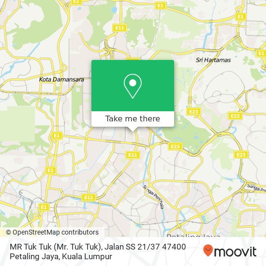 MR Tuk Tuk (Mr. Tuk Tuk), Jalan SS 21 / 37 47400 Petaling Jaya map