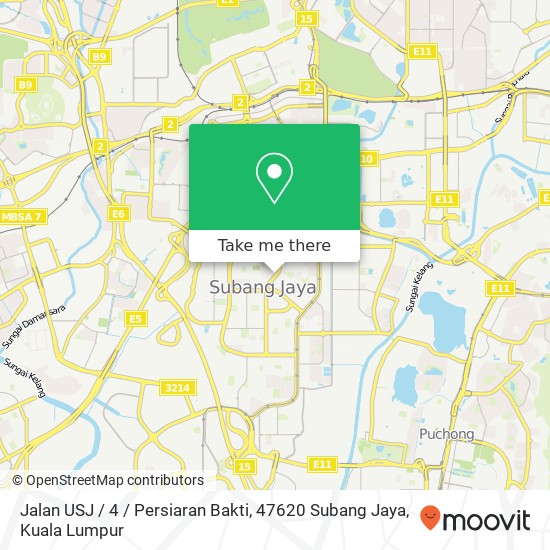 Peta Jalan USJ / 4 / Persiaran Bakti, 47620 Subang Jaya