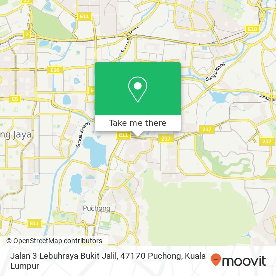 Peta Jalan 3 Lebuhraya Bukit Jalil, 47170 Puchong