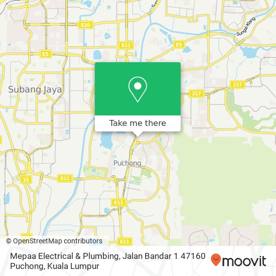 Peta Mepaa Electrical & Plumbing, Jalan Bandar 1 47160 Puchong