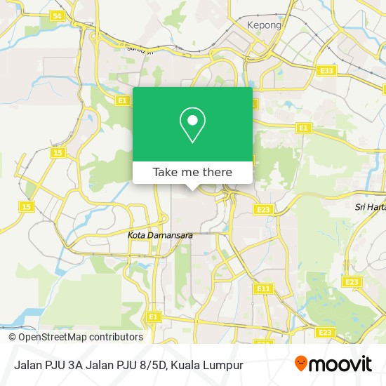 Jalan PJU 3A Jalan PJU 8/5D map