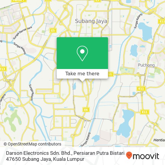 Darson Electronics Sdn. Bhd., Persiaran Putra Bistari 47650 Subang Jaya map
