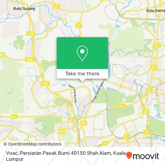 Peta Voac, Persiaran Pasak Bumi 40150 Shah Alam