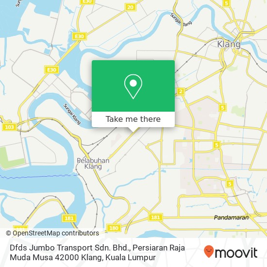 Dfds Jumbo Transport Sdn. Bhd., Persiaran Raja Muda Musa 42000 Klang map
