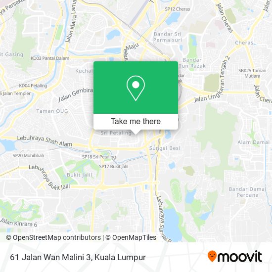 Peta 61 Jalan Wan Malini 3