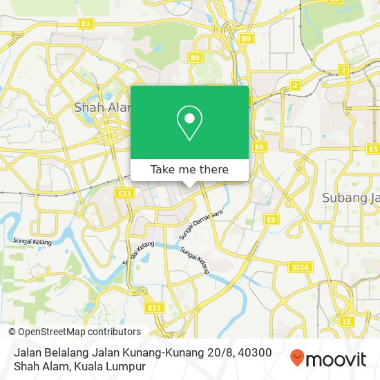 Peta Jalan Belalang Jalan Kunang-Kunang 20 / 8, 40300 Shah Alam
