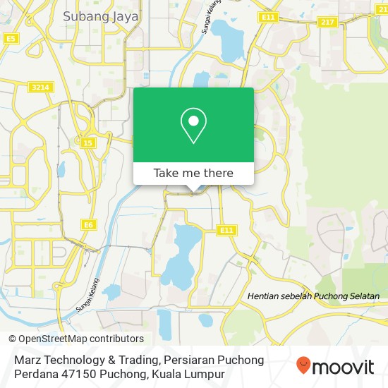 Peta Marz Technology & Trading, Persiaran Puchong Perdana 47150 Puchong