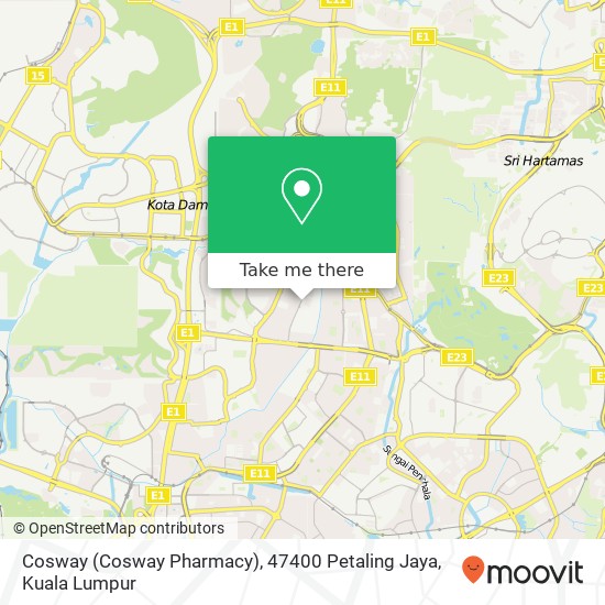 Peta Cosway (Cosway Pharmacy), 47400 Petaling Jaya