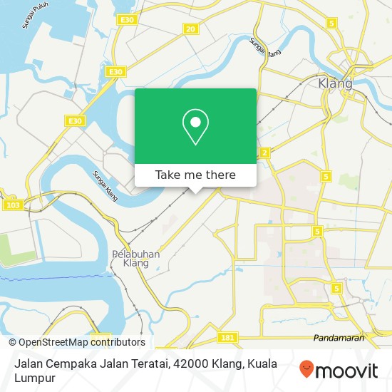 Peta Jalan Cempaka Jalan Teratai, 42000 Klang