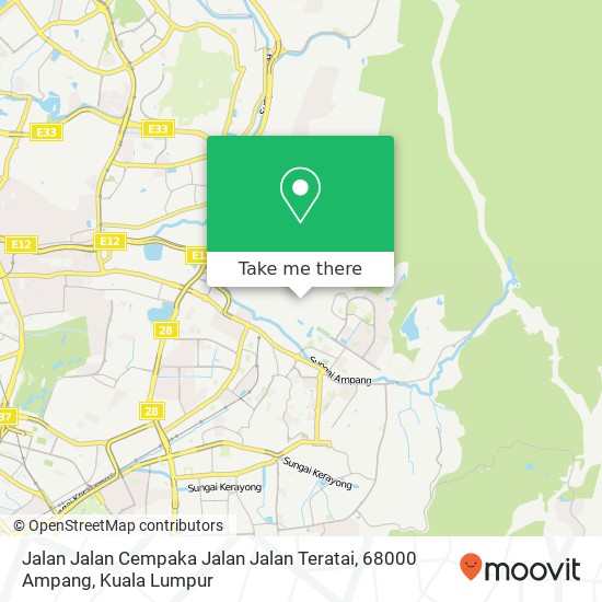 Jalan Jalan Cempaka Jalan Jalan Teratai, 68000 Ampang map