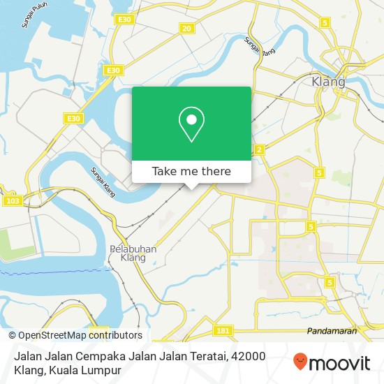 Peta Jalan Jalan Cempaka Jalan Jalan Teratai, 42000 Klang