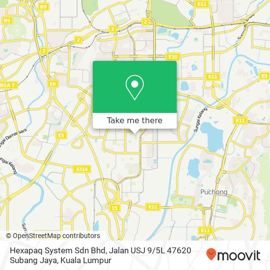 Peta Hexapaq System Sdn Bhd, Jalan USJ 9 / 5L 47620 Subang Jaya