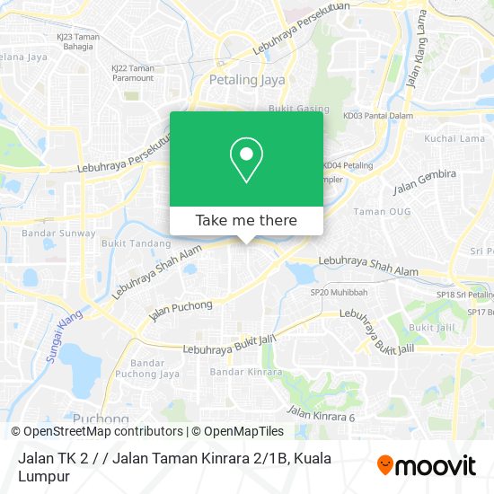 Jalan TK 2 / / Jalan Taman Kinrara 2 / 1B map