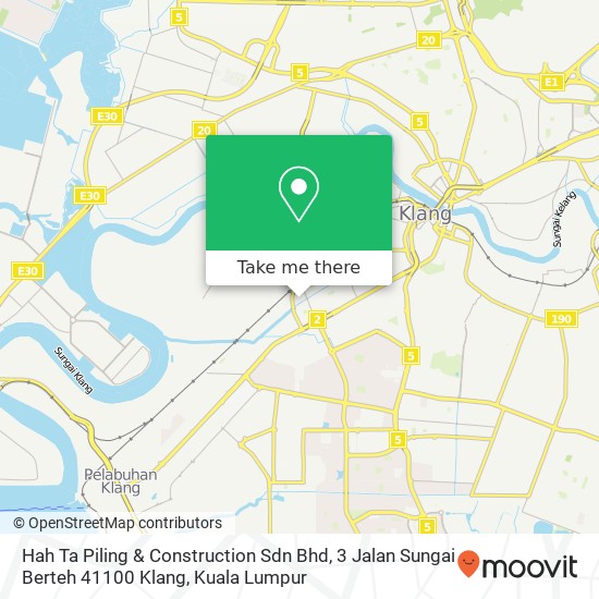 Hah Ta Piling & Construction Sdn Bhd, 3 Jalan Sungai Berteh 41100 Klang map