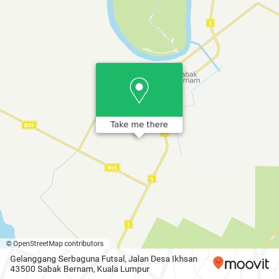 Peta Gelanggang Serbaguna Futsal, Jalan Desa Ikhsan 43500 Sabak Bernam