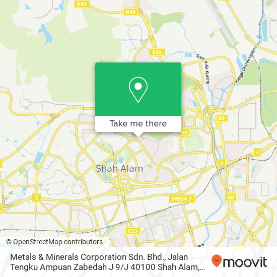 Metals & Minerals Corporation Sdn. Bhd., Jalan Tengku Ampuan Zabedah J 9 / J 40100 Shah Alam map