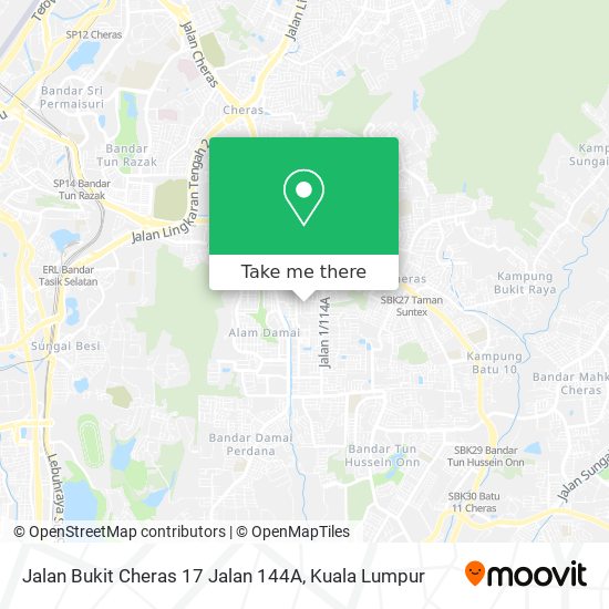 Jalan Bukit Cheras 17 Jalan 144A map