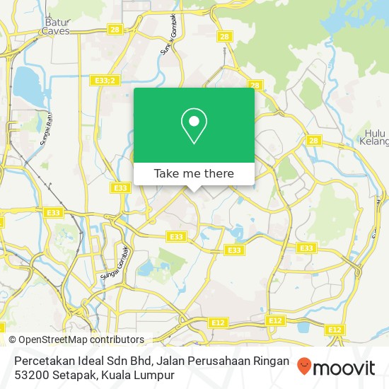 Percetakan Ideal Sdn Bhd, Jalan Perusahaan Ringan 53200 Setapak map