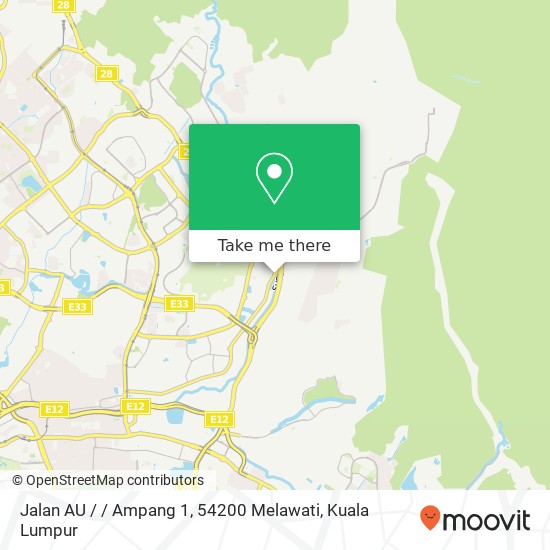 Peta Jalan AU / / Ampang 1, 54200 Melawati