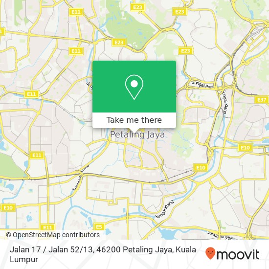 Peta Jalan 17 / Jalan 52 / 13, 46200 Petaling Jaya