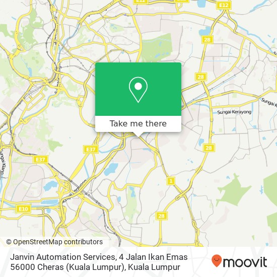 Peta Janvin Automation Services, 4 Jalan Ikan Emas 56000 Cheras (Kuala Lumpur)
