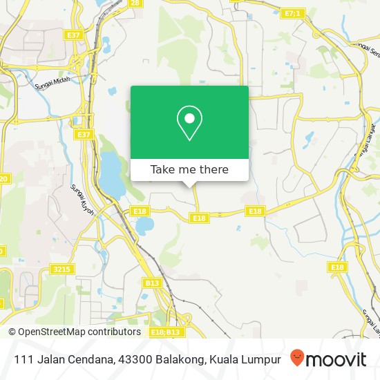 Peta 111 Jalan Cendana, 43300 Balakong