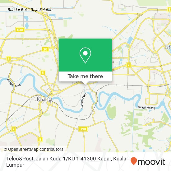 Peta Telco&Post, Jalan Kuda 1 / KU 1 41300 Kapar