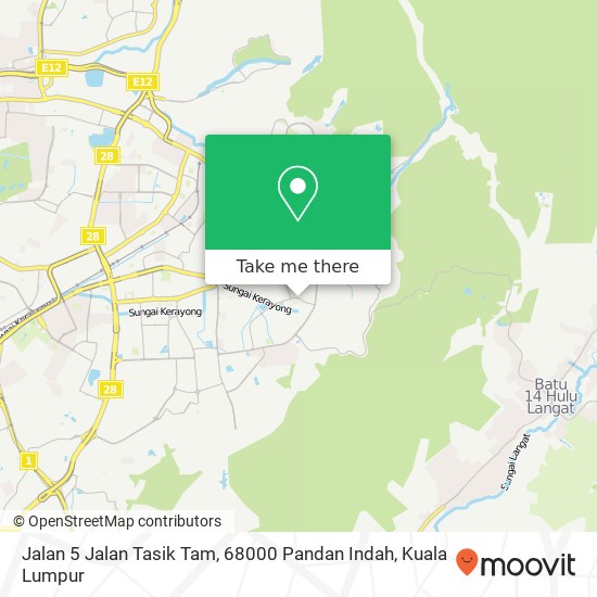 Peta Jalan 5 Jalan Tasik Tam, 68000 Pandan Indah