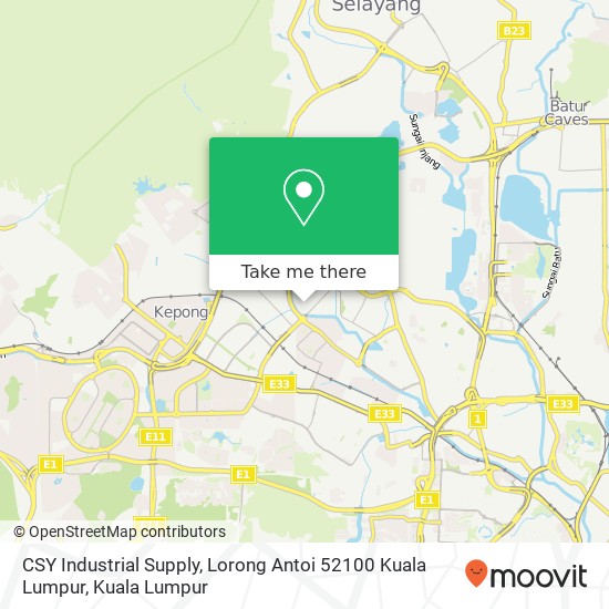 CSY Industrial Supply, Lorong Antoi 52100 Kuala Lumpur map
