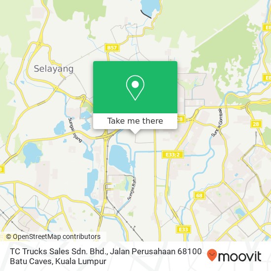 Peta TC Trucks Sales Sdn. Bhd., Jalan Perusahaan 68100 Batu Caves