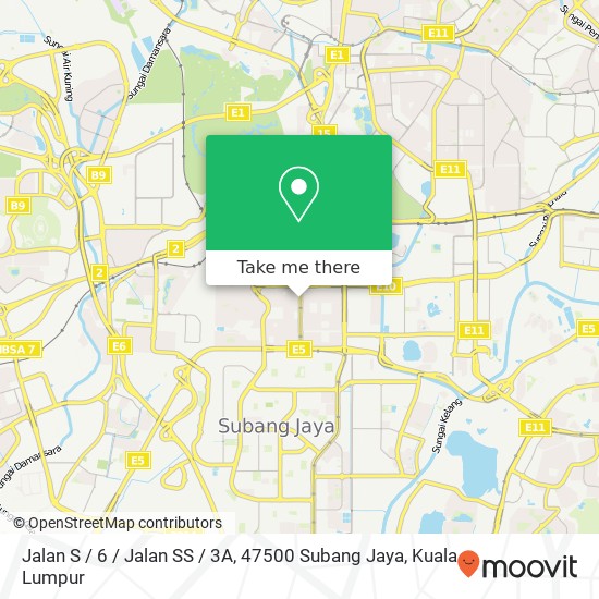 Jalan S / 6 / Jalan SS / 3A, 47500 Subang Jaya map