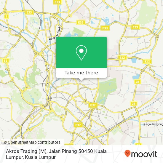Peta Akros Trading (M), Jalan Pinang 50450 Kuala Lumpur