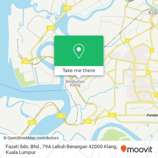 Fazati Sdn. Bhd., 79A Lebuh Berangan 42000 Klang map