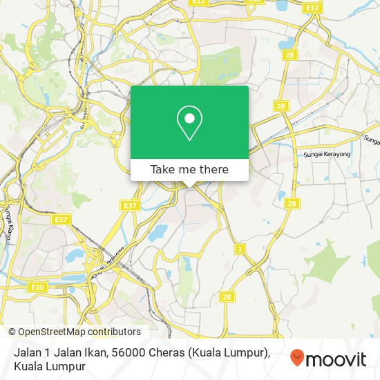 Peta Jalan 1 Jalan Ikan, 56000 Cheras (Kuala Lumpur)