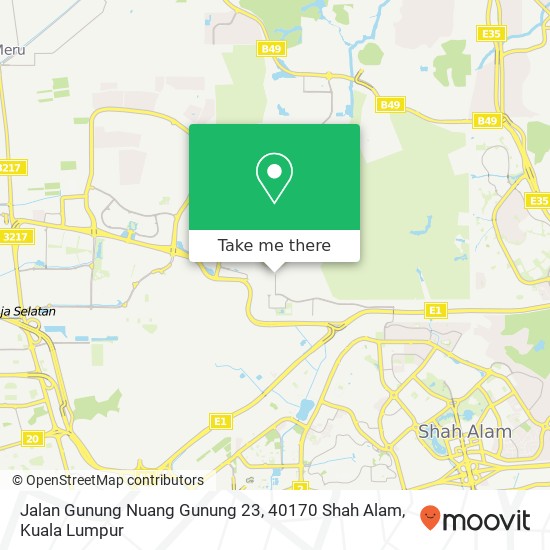 Jalan Gunung Nuang Gunung 23, 40170 Shah Alam map